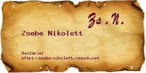 Zsebe Nikolett névjegykártya